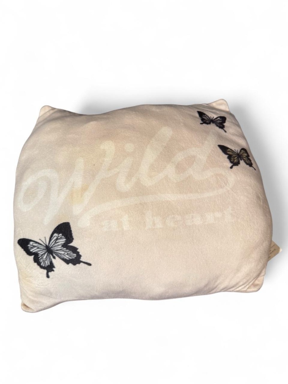 Wild At Heart Butterfly Throw Pillow - Pale Pink